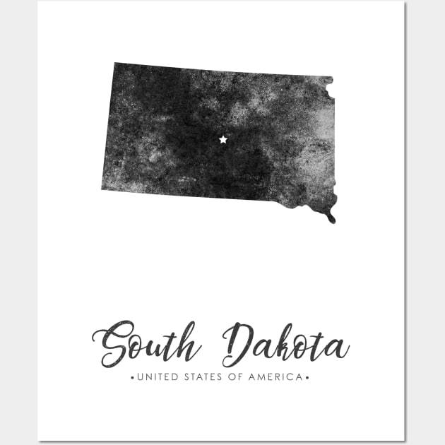 South Dakota state map Wall Art by StudioGrafiikka